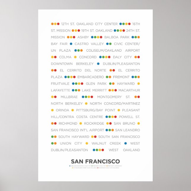 San Francisco - MetroDots Poster (Framsidan)
