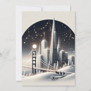 San Francisco Minimalistisk Elegans - Chic Vinter Julkort