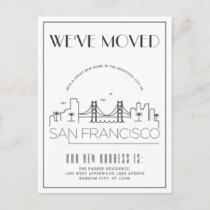 San Francisco Modern Deco Ny adress Meddelande Vykort