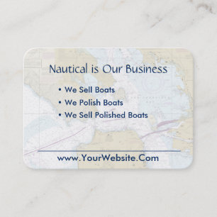 San Francisco Nautical Chart Clean Fresh Blue Tan Visitkort