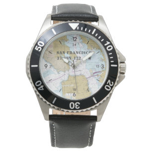 San Francisco Nautical Latitude Longitud Boater Armbandsur