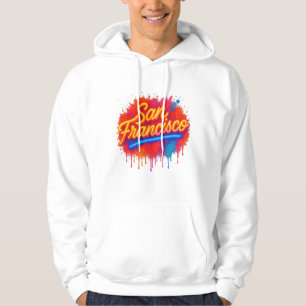 San Francisco Neon Stänk Street Art T-Shirt Hoodie