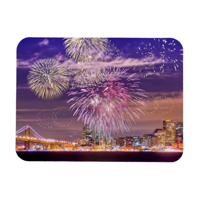 San Francisco New Year Fireworks Magnet (Horisontell)