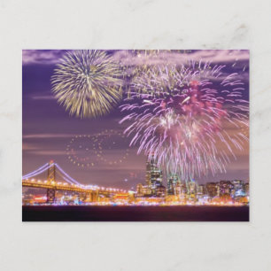 San Francisco New Year Fireworks Vykort