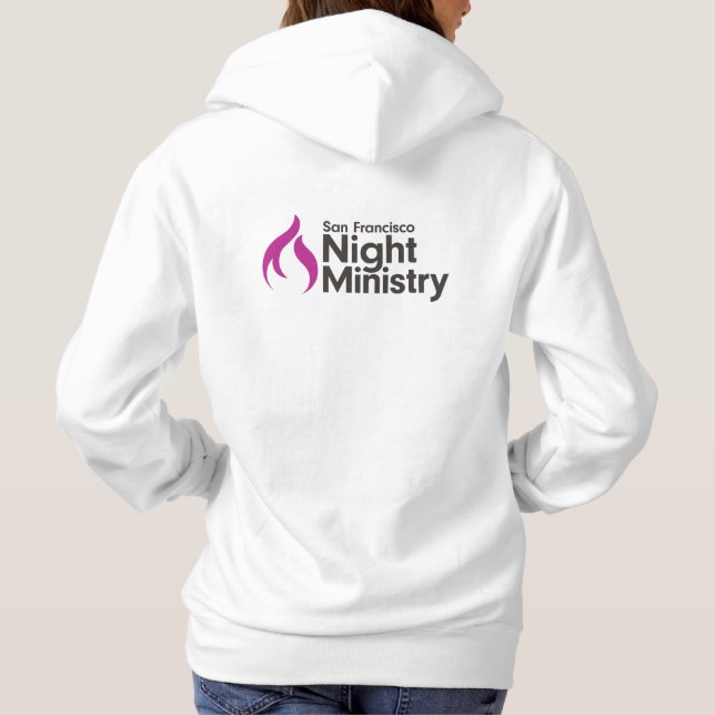 San Francisco Night Mission Hoodie - White T Shirt (Baksida)