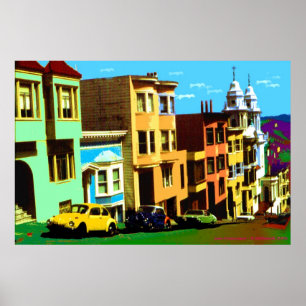 San Francisco Nob Backe 69 - utskrift av popup-bil Poster