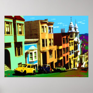 San Francisco Nob Backe - utskrift av popup-bilder Poster