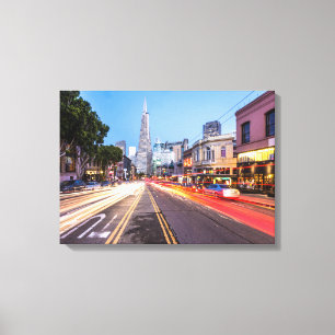 San Francisco Noord Beach Rörelse Blur Traffic Canvastryck