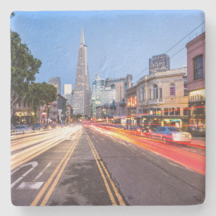 San Francisco Noord Beach Rörelse Blur Traffic Stenunderlägg
