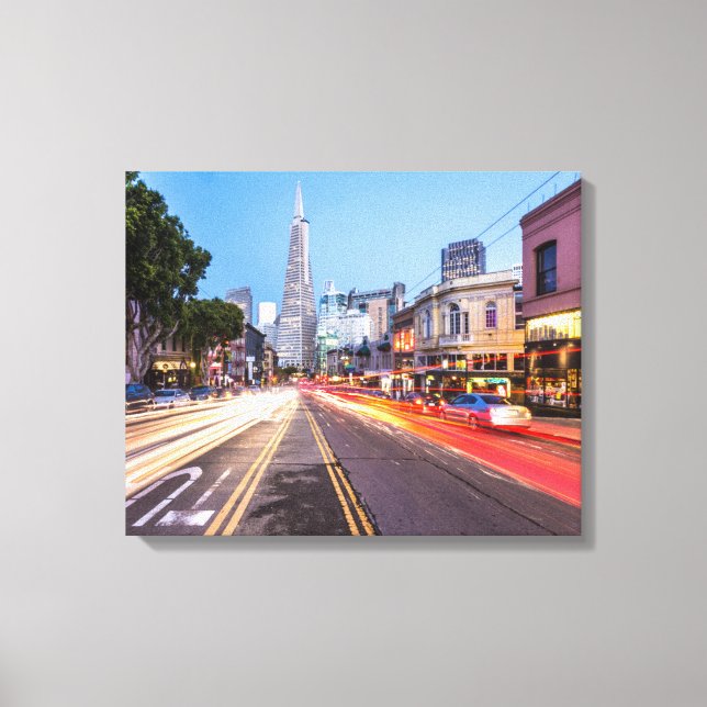 San Francisco North Beach Rörelse Blur Trafik Canvastryck (Framsida)
