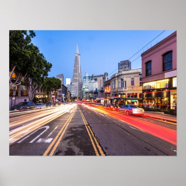 San Francisco North Beach Rörelse Blur Trafik Poster (Framsidan)