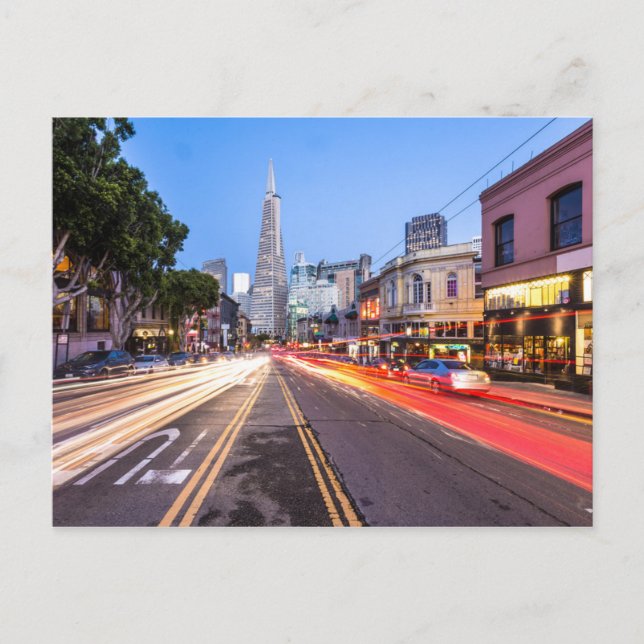 San Francisco North Beach Rörelse Blur Trafik Vykort (Framsida)