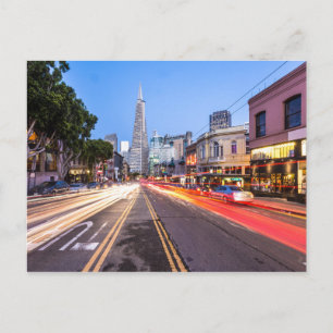 San Francisco North Beach Rörelse Blur Trafik Vykort
