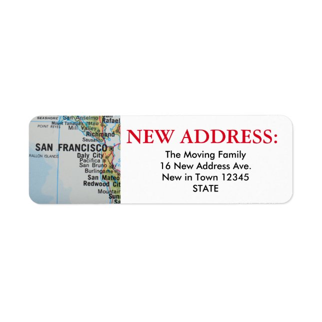 San Francisco Ny adress Label Returadress Etikett (Framsidan)