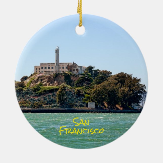 San Francisco och Alcatraz Julgransprydnad Keramik (Baksidan)