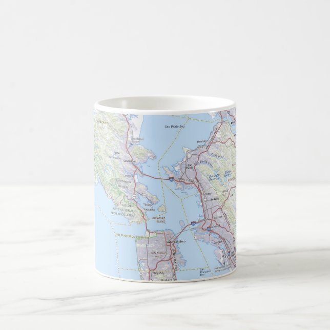 San Francisco och Bay Area Karta Kaffemugg (Center)