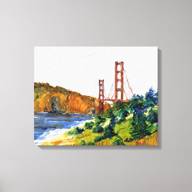 San Francisco och den vackra Golden Grind-bron Canvastryck (Framsida)