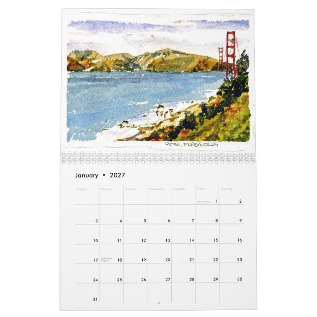 San Francisco och grinden Kalender (Jan 2027)