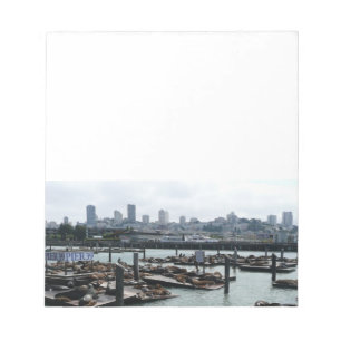 San Francisco och Pier 39 Sea Lejon City Skyline Anteckningsblock