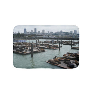 San Francisco och Pier 39 Sea Lejon City Skyline Badrumsmatta