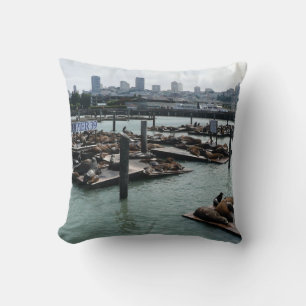 San Francisco och Pier 39 Sea Lejon City Skyline Kudde