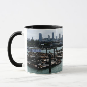 San Francisco och Pier 39 Sea Lejon City Skyline Mugg