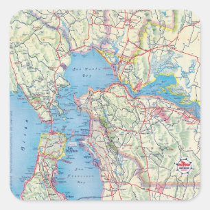 San Francisco och Vicinity Fyrkantigt Klistermärke