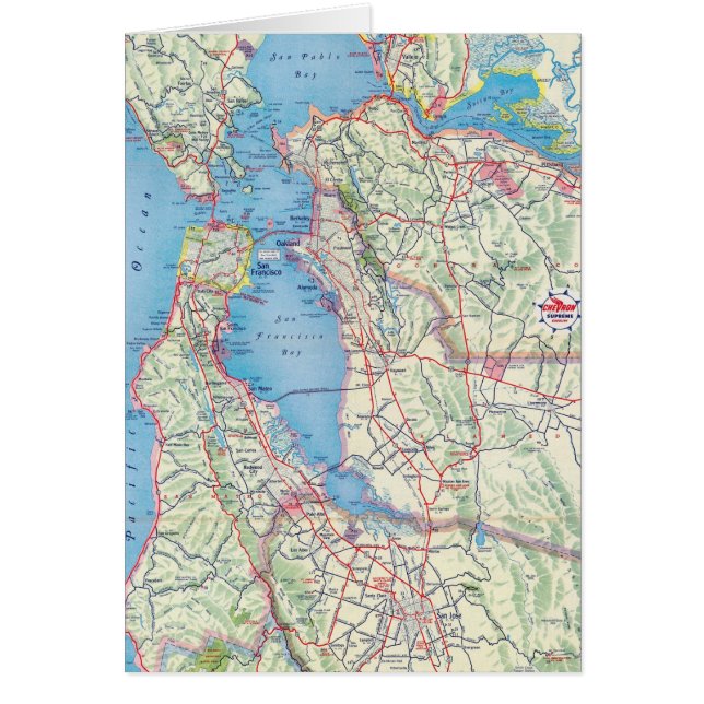San Francisco och Vicinity Hälsningskort (Framsidan)