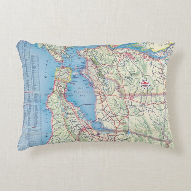 San Francisco och Vicinity Prydnadskudde (Framsidan)