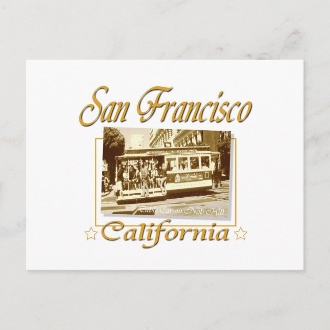 San Francisco Old Cable Car Vykort (Framsida)