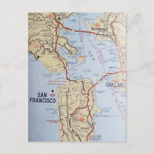 San Francisco Områdeskarta vykort