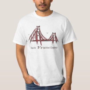 San Francisco överbryggar den guld- grinden T-shirt