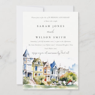 San Francisco Painted Ladies Bröllop Jubileum Inbjudningar