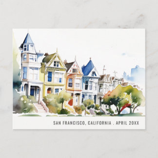 San Francisco Painted Ladies Landscape Travel Helg Vykort