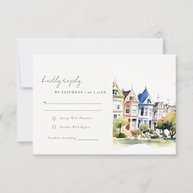 San Francisco Painted Ladies Landscape Wedding OSA Kort (Framsida)