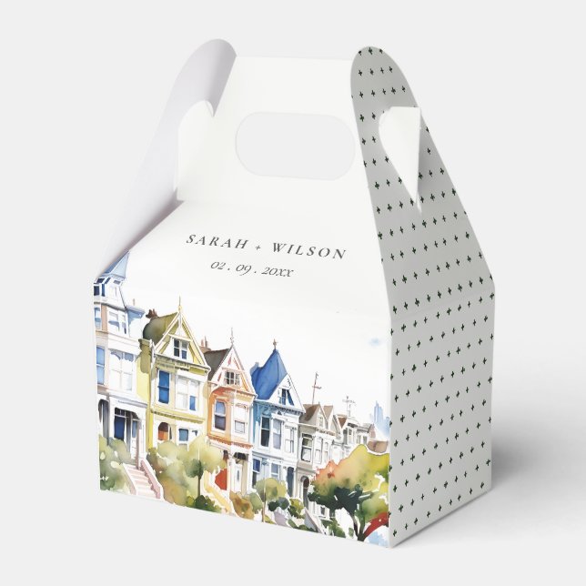 San Francisco Painted Ladies Landskapsbröllop Presentaskar (Framsidan Sidan)