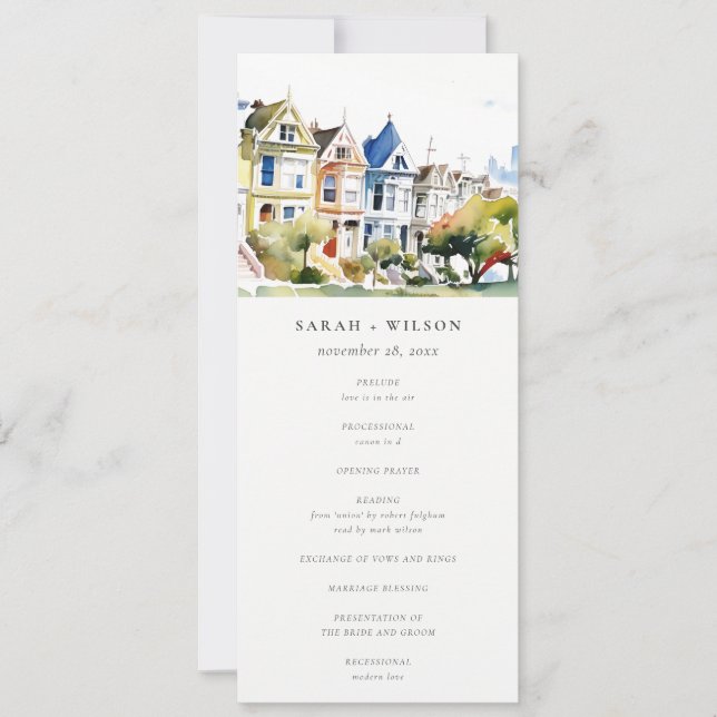 San Francisco Painted Ladies Wedding Program (Framsida)