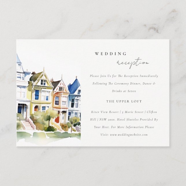 San Francisco Painted Ladies Wedding Reception Tilläggskort (Framsida)