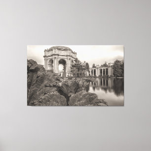 San Francisco Palace of Fine Art Sepia Canvastryck