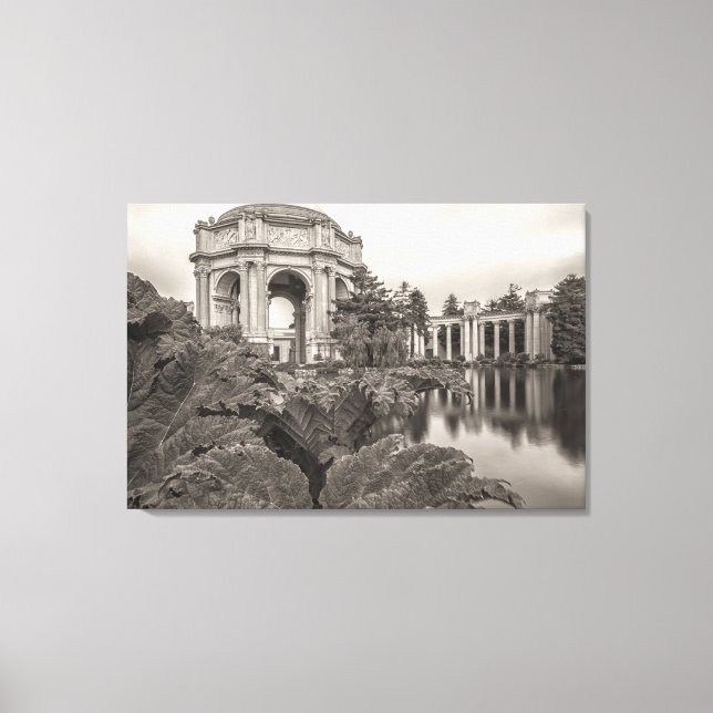 San Francisco Palace of Fine Art Sepia  Canvastryck (Framsida)