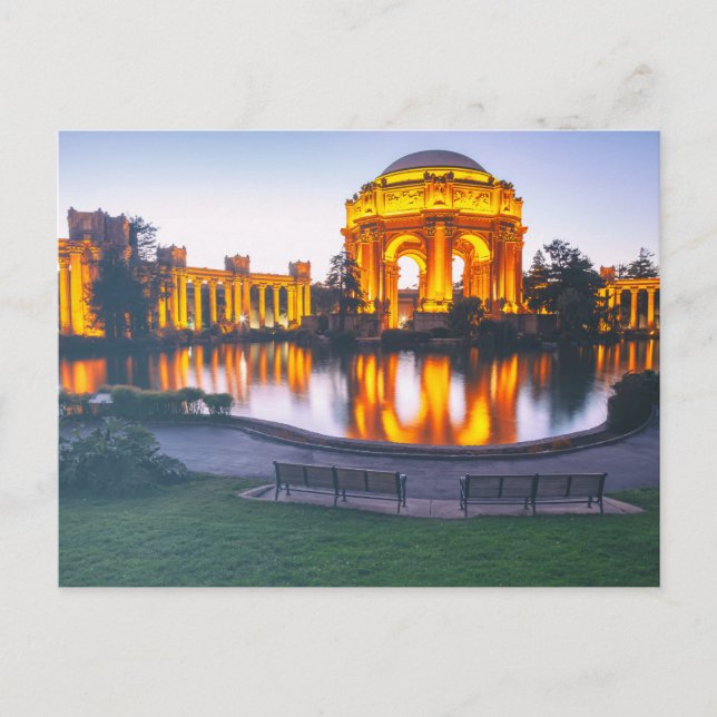 San Francisco Palace of Fine Arts Light Up på Dusk Vykort (Framsida)