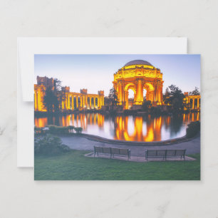 San Francisco Palace of Fine Arts Light Up på Dusk Vykort