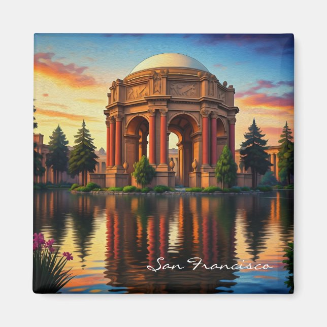 San Francisco Palace of Fine Arts Sunset Magnet (Framsidan)
