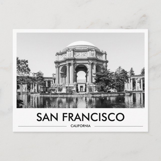 San Francisco Palace of Fine Arts Svart & Vitt Vykort (Framsida)
