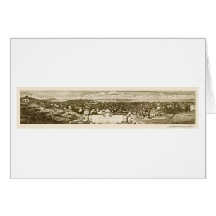 San Francisco panorama- karta för CA - 1856 Hälsningskort