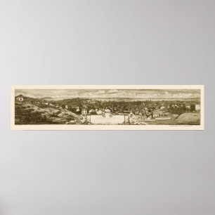 San Francisco panorama- karta för CA - 1856 Poster