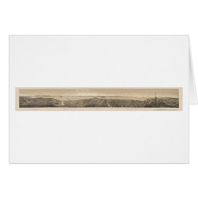 San Francisco panorama- karta för CA - 1862 Hälsningskort (Framsidan Horizontal)
