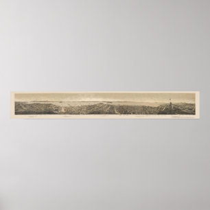 San Francisco panorama- karta för CA - 1862 Poster