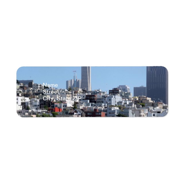San Francisco Panorama Returadress Etikett (Framsidan)
