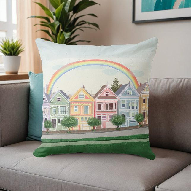 San Francisco Pastel målade Damerna Kudde (Skapare uppladdad)